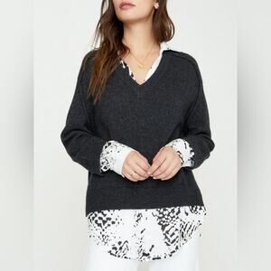 BROCHU WALKER Cashmere Layered Pullover Sweater